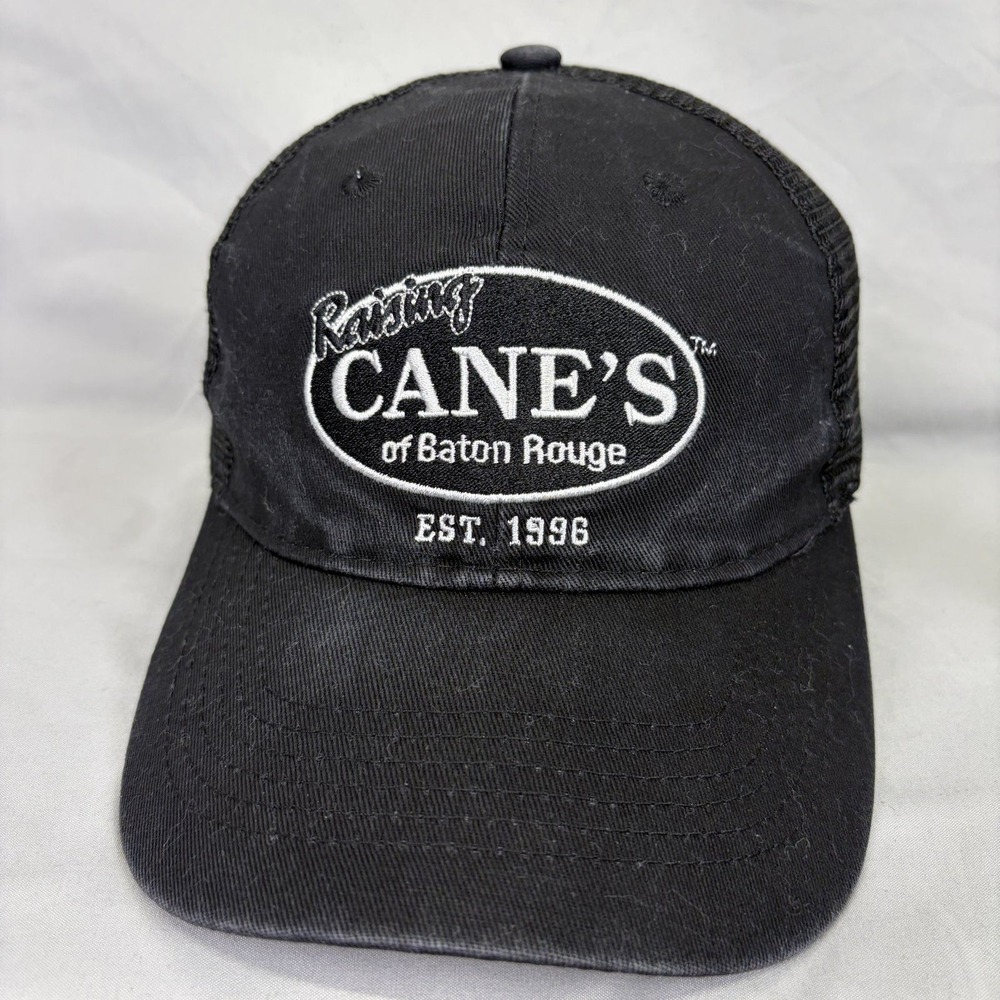 Raising Cane's Trucker Hat Snapback Unisex OSFM Black Embroidered Logo